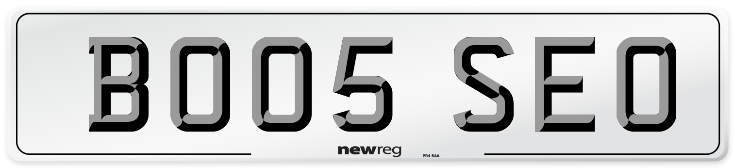BO05 SEO Number Plate from New Reg